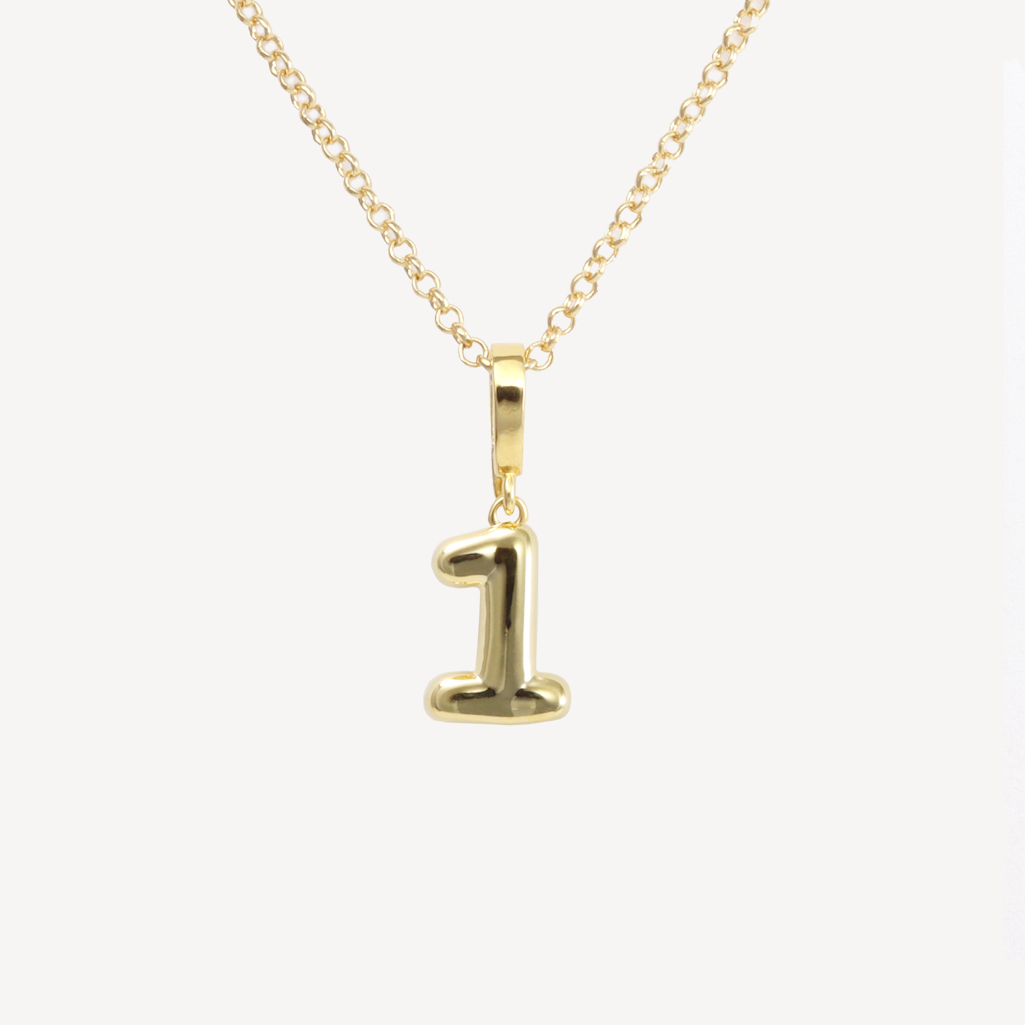 Gold Cloud Number Necklace