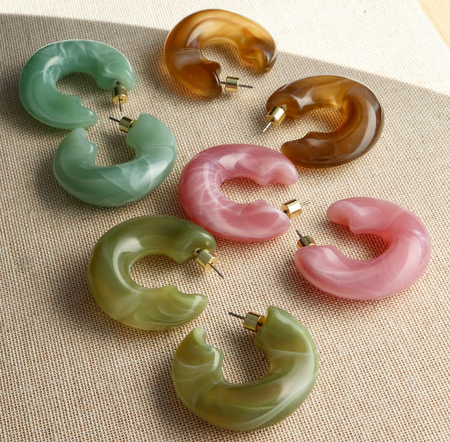 Olive Rena Resin Hoops