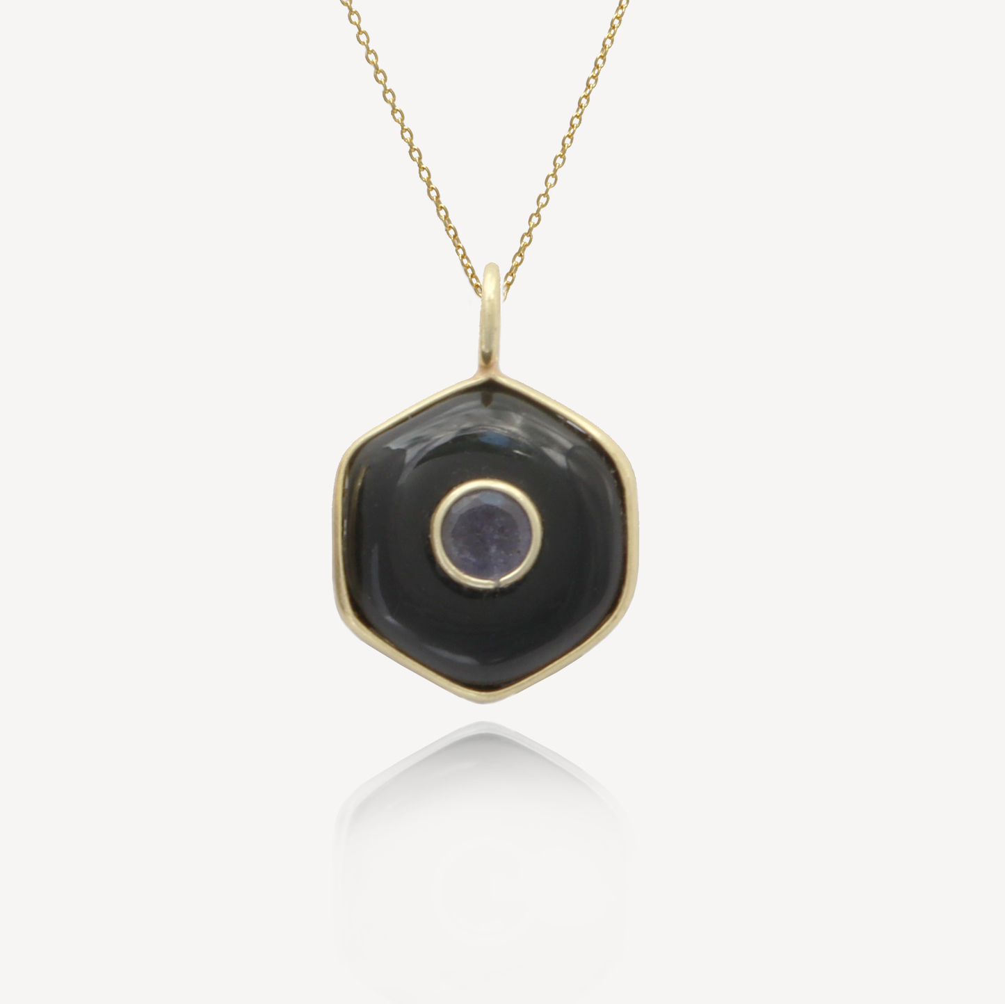 Medium Amie Hexagon Black Onyx Pendant