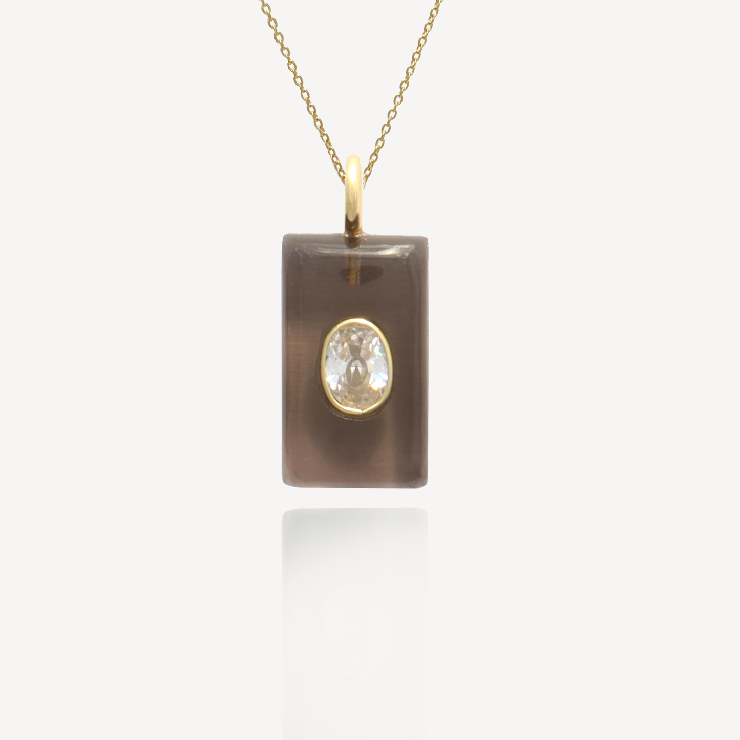 Medium Amie Smoky Quartz with White Topaz Pendant