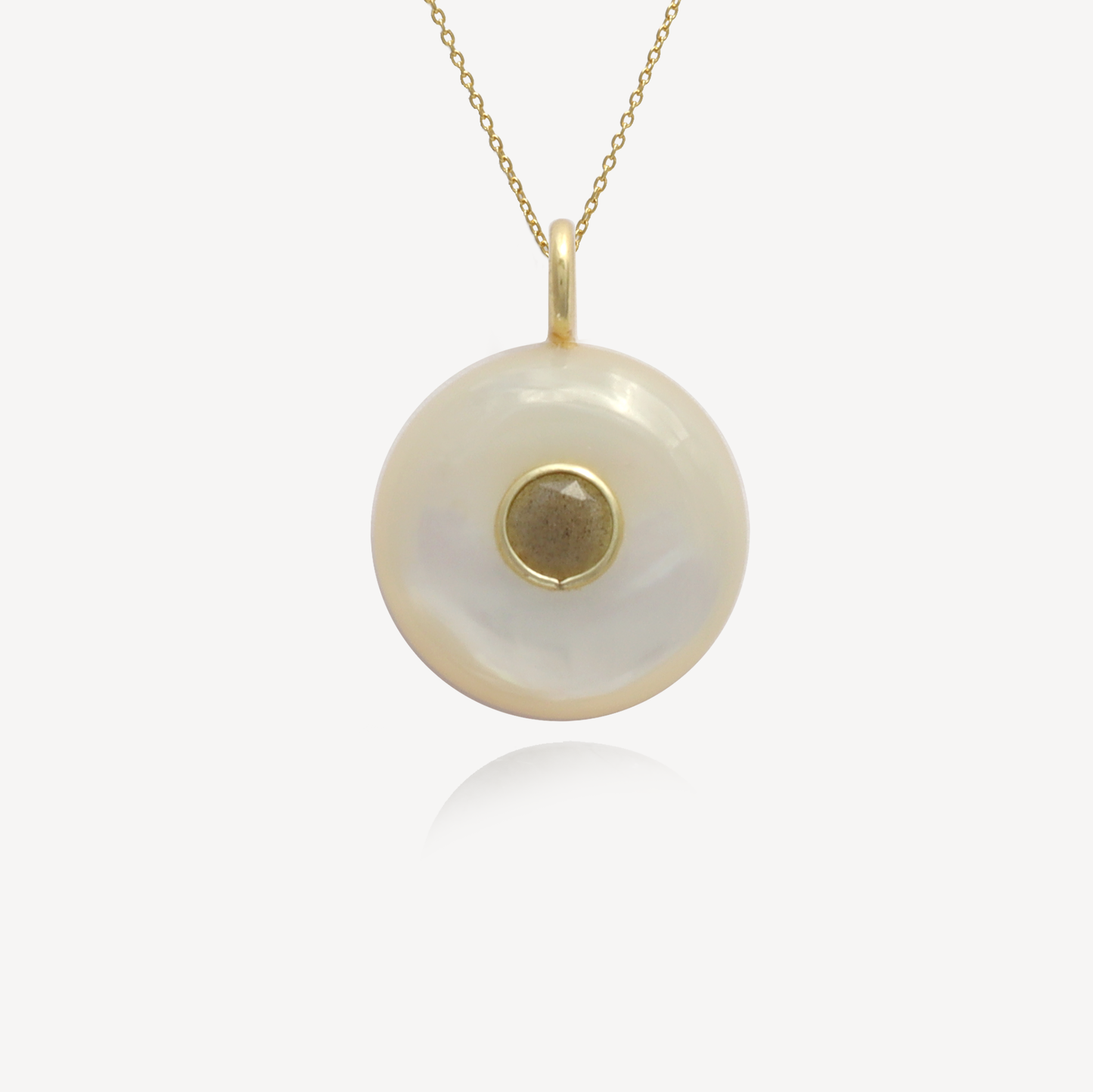 Medium Amie Mother of Pearl with Labradorite Pendant