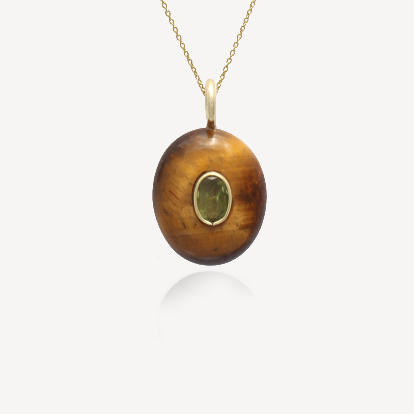 Medium Amie Tigers eye Oval Pendant