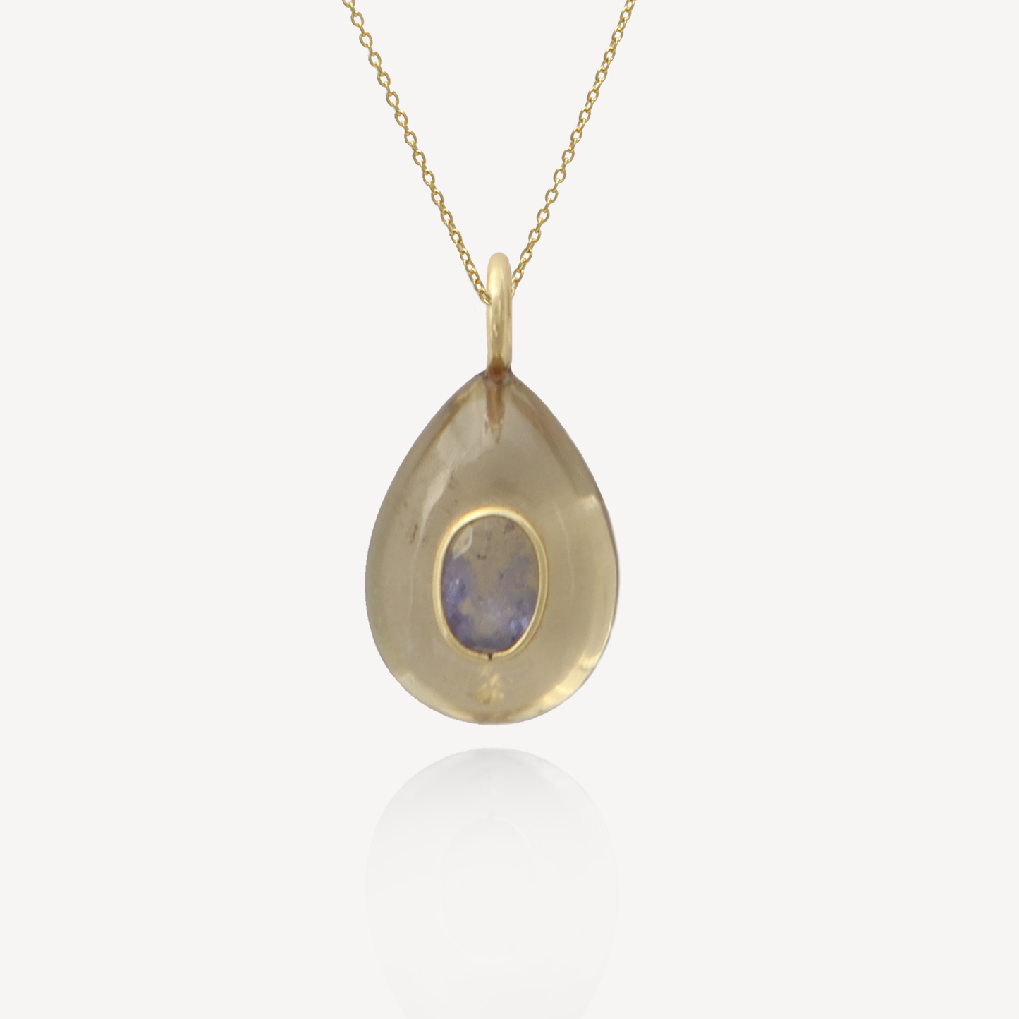 Medium Amie Lemon Quartz Pear Pendant