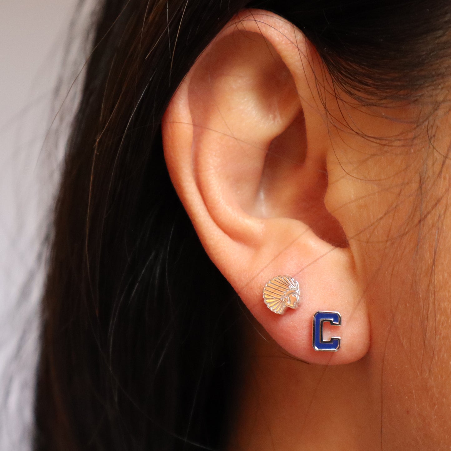 Caldwell Letterman Stud Earrings