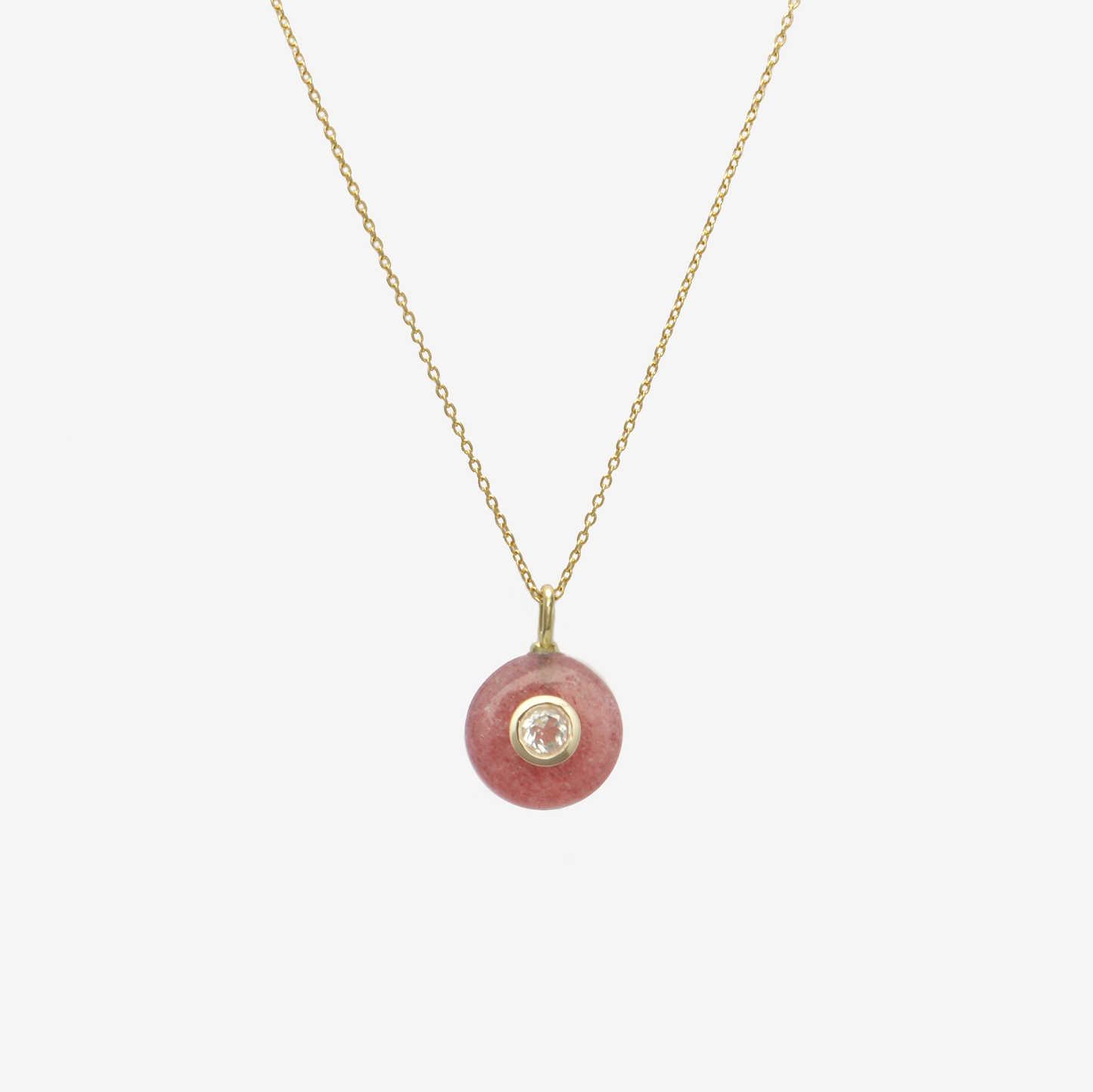 Cherie Mini Strawberry Rutilated Quartz Pendant Necklace