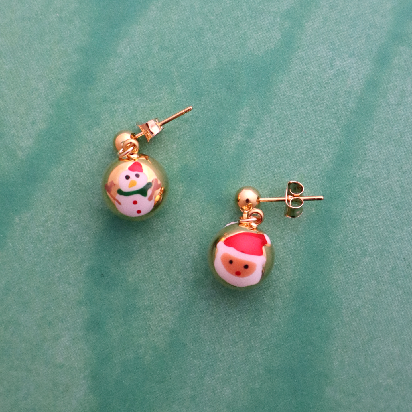 Holiday Enameled Bauble Earrings