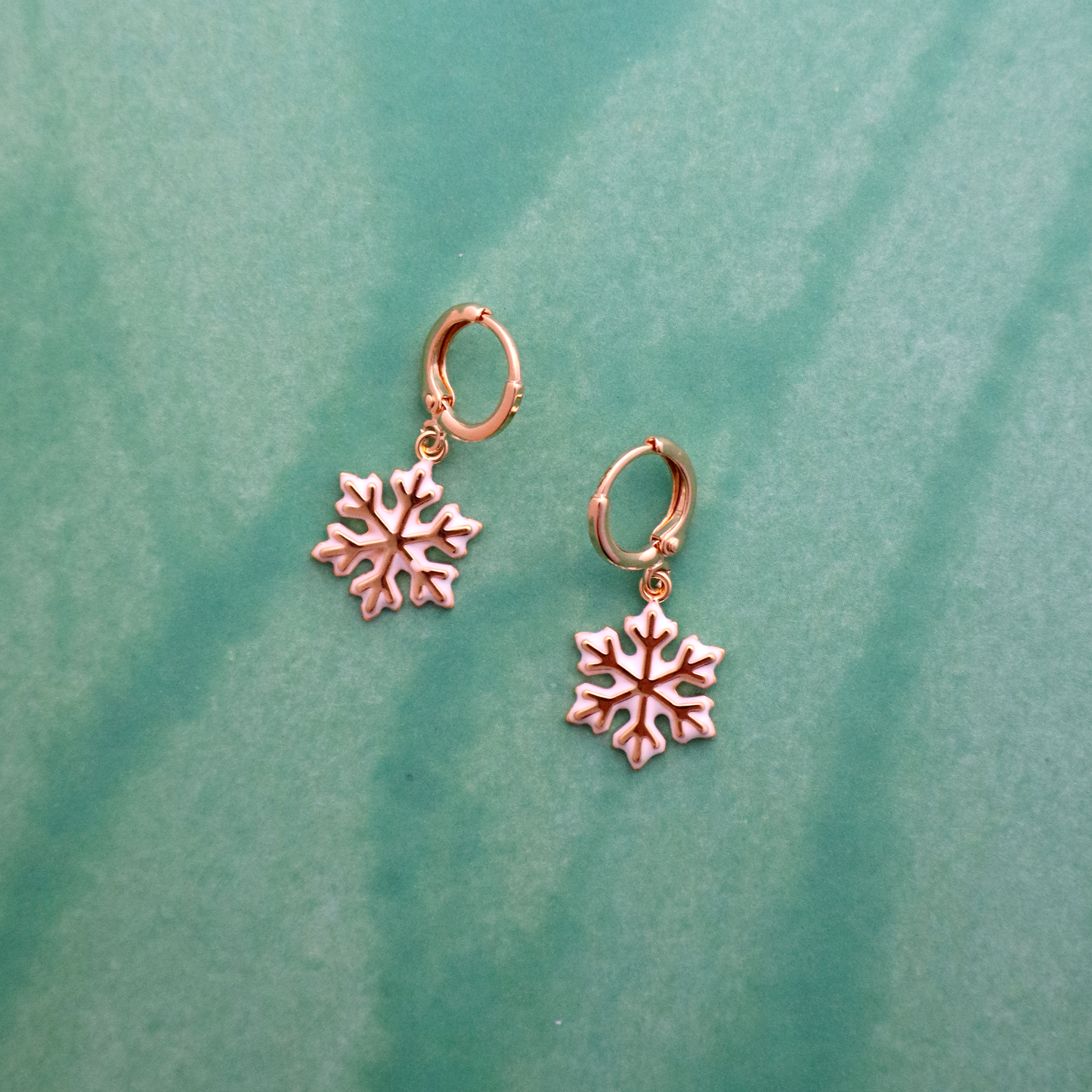 Holiday Enameled Snowflake Earrings