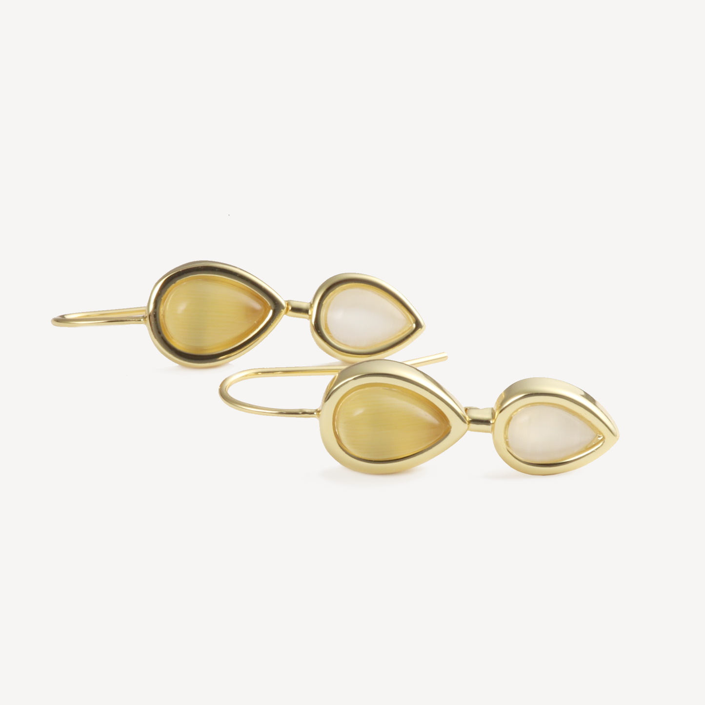 Amber and White Roma Earring