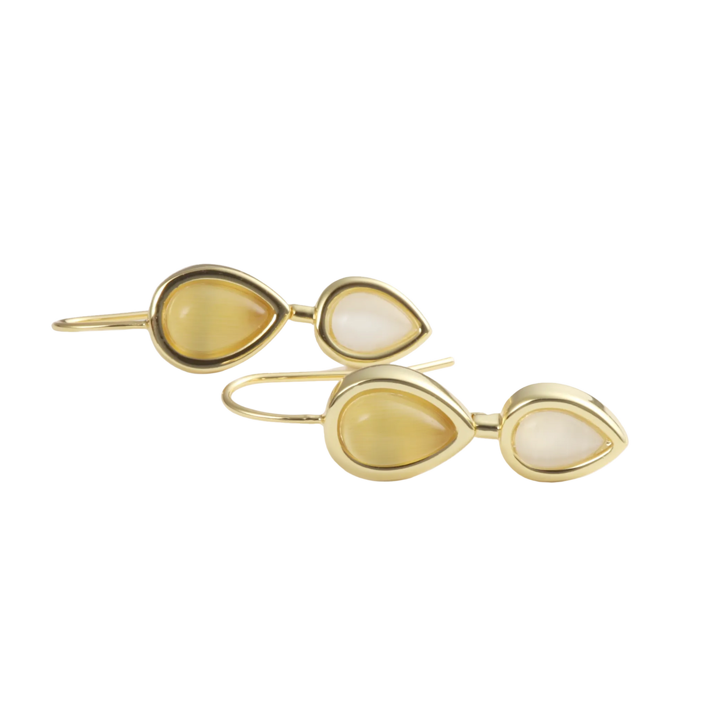 Amber and White Roma Earring
