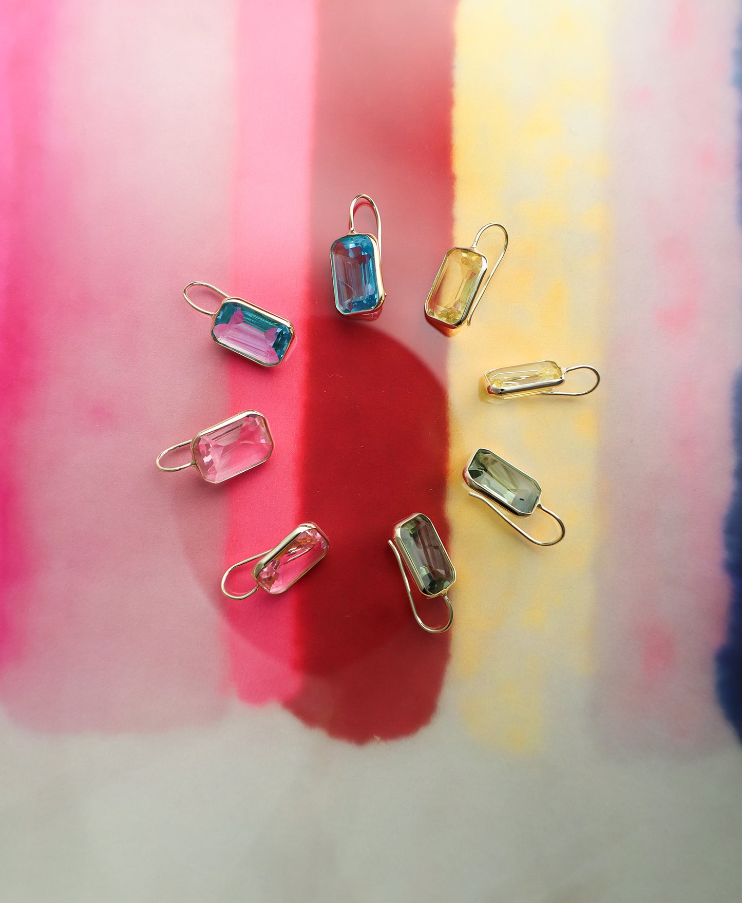 Small Gemma PInk Hydro Quartz Drop Earrings