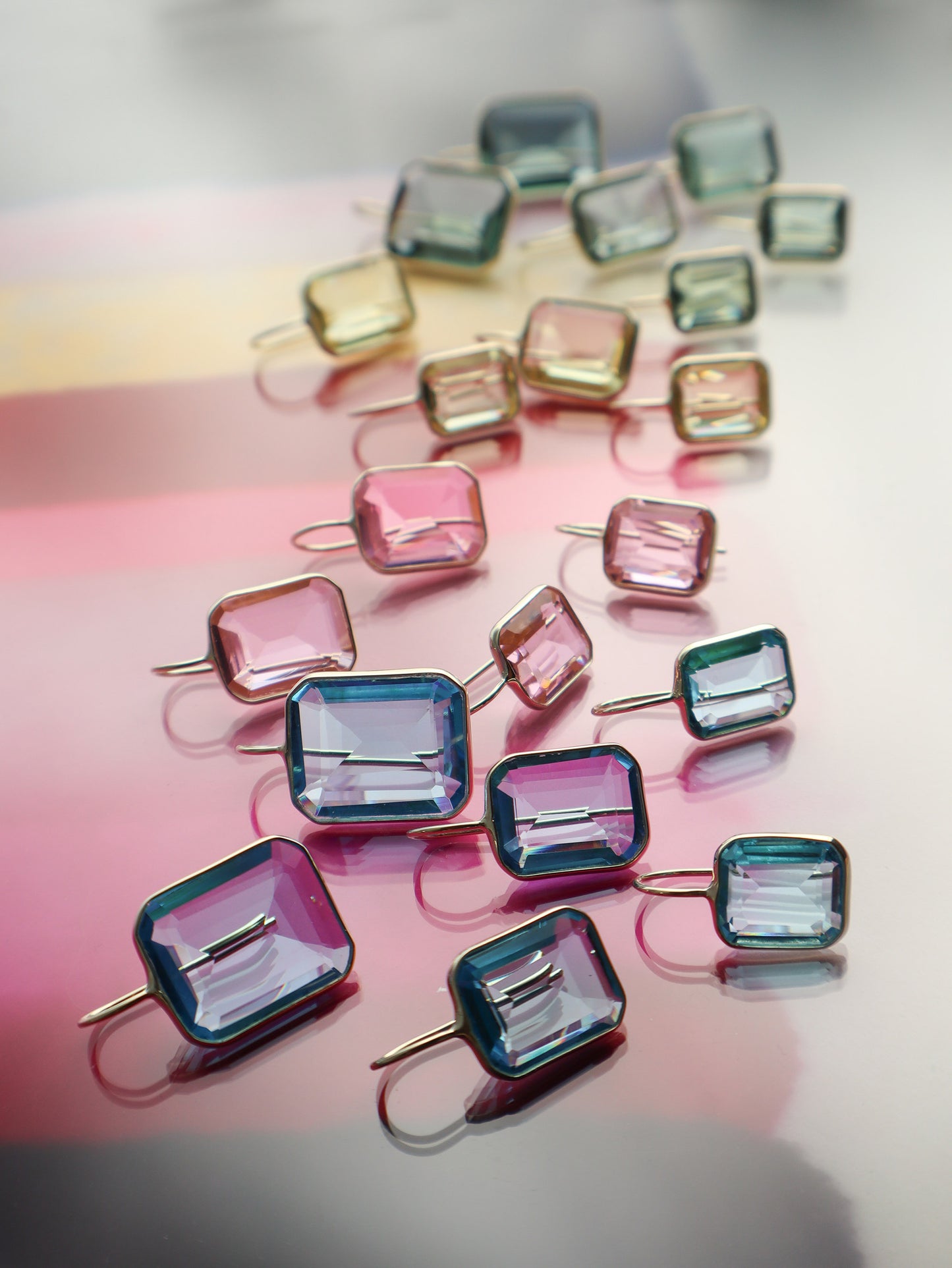 Medium Gemma Pink Hydro Quartz Drop Earrings
