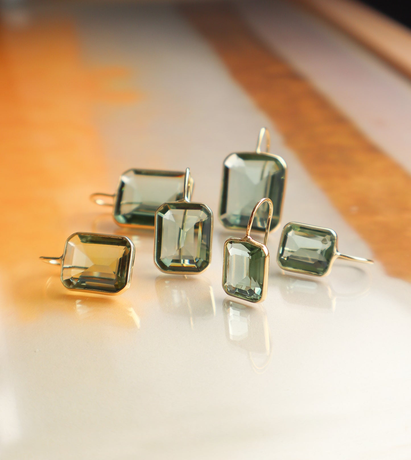 Large Gemma Green Hydro Quartz Drop Earrings