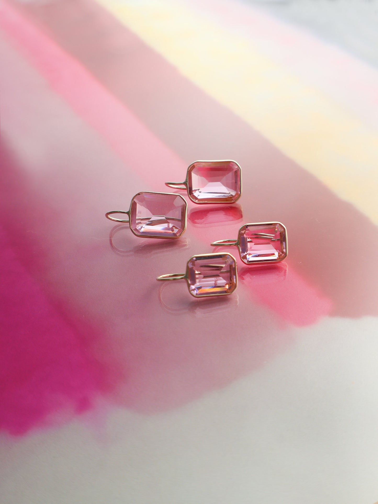 Medium Gemma Pink Hydro Quartz Drop Earrings