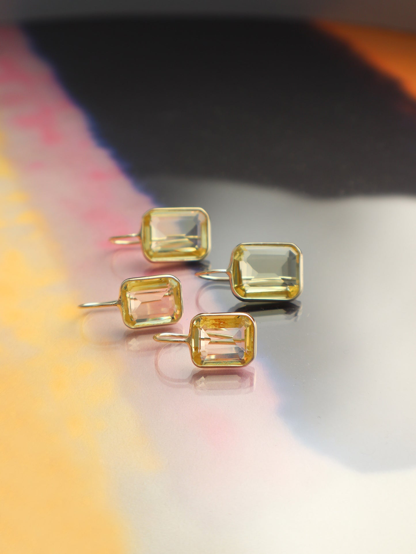Small Gemma Yellow Hydro Quartz Drop Earrings