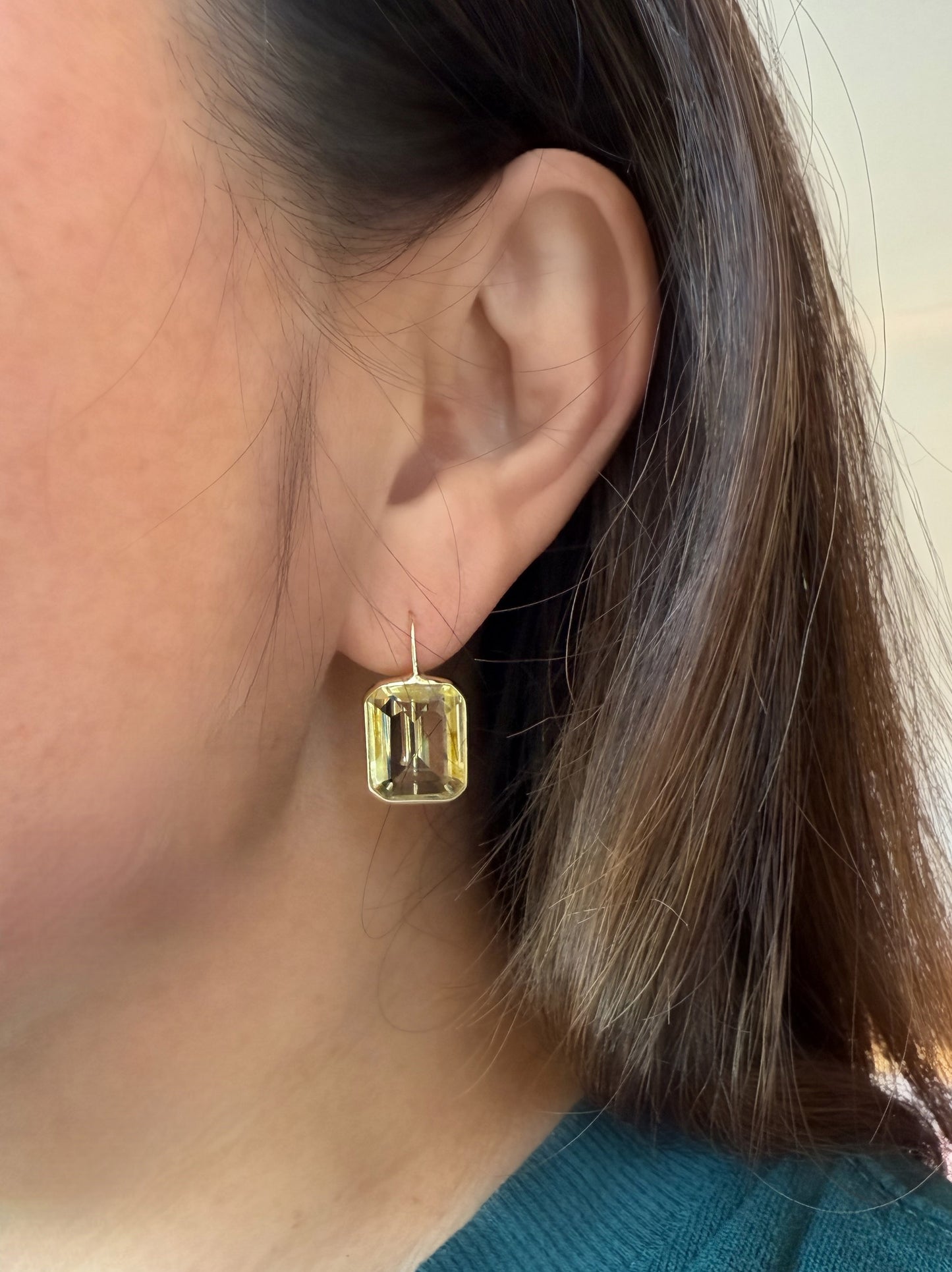 Medium Gemma Lemon Hydro Quartz Drop Earrings