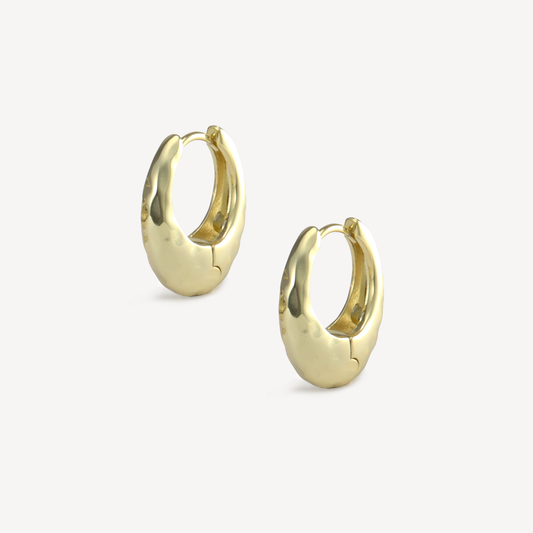Gia Hammered Hoops