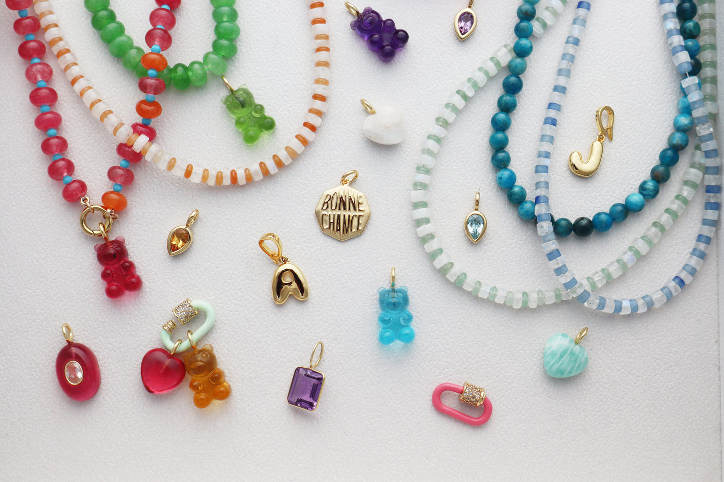 Gemstone Gummy Bear Pendants (No Chain)