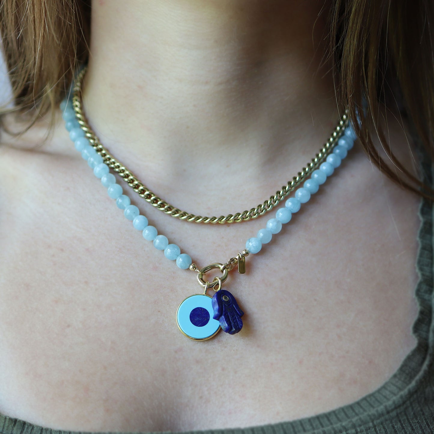 Aquamarine Beaded Necklace