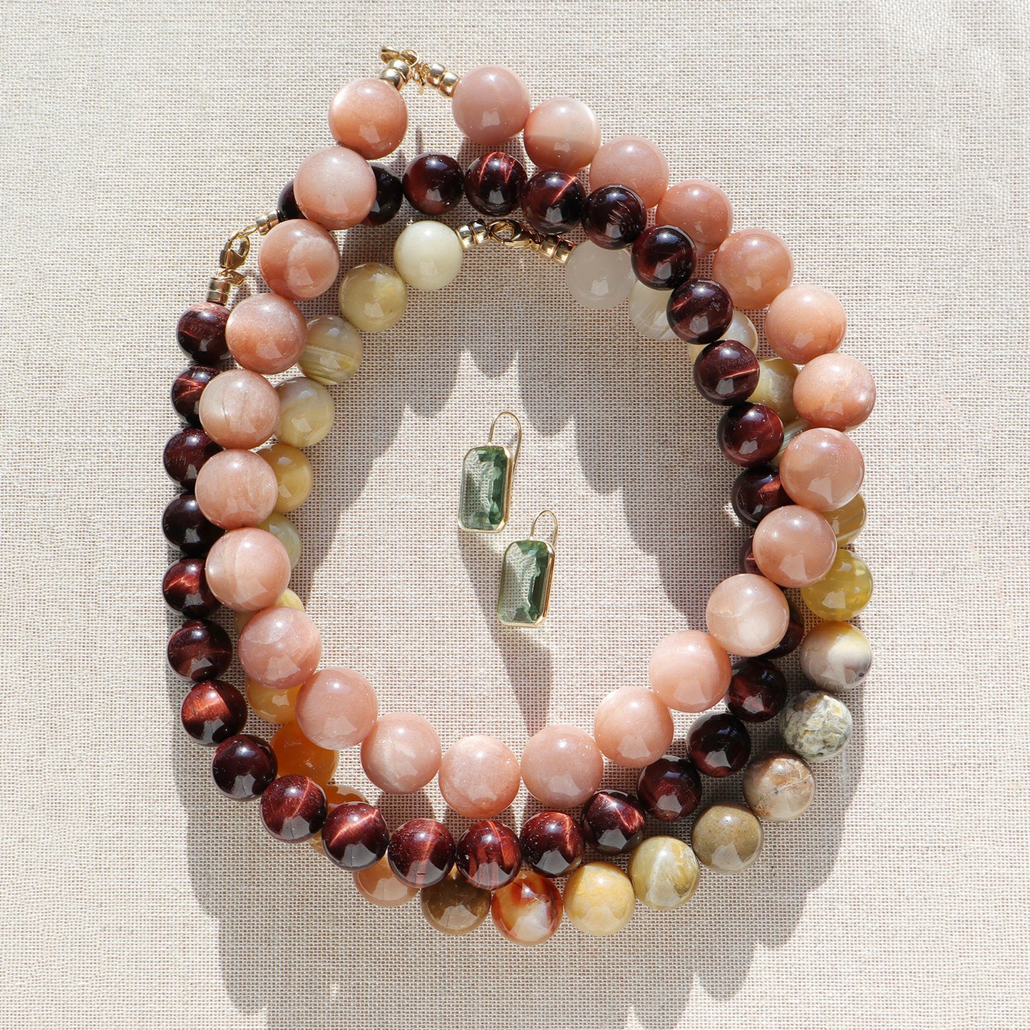 Large Sphere Sunstone Necklace