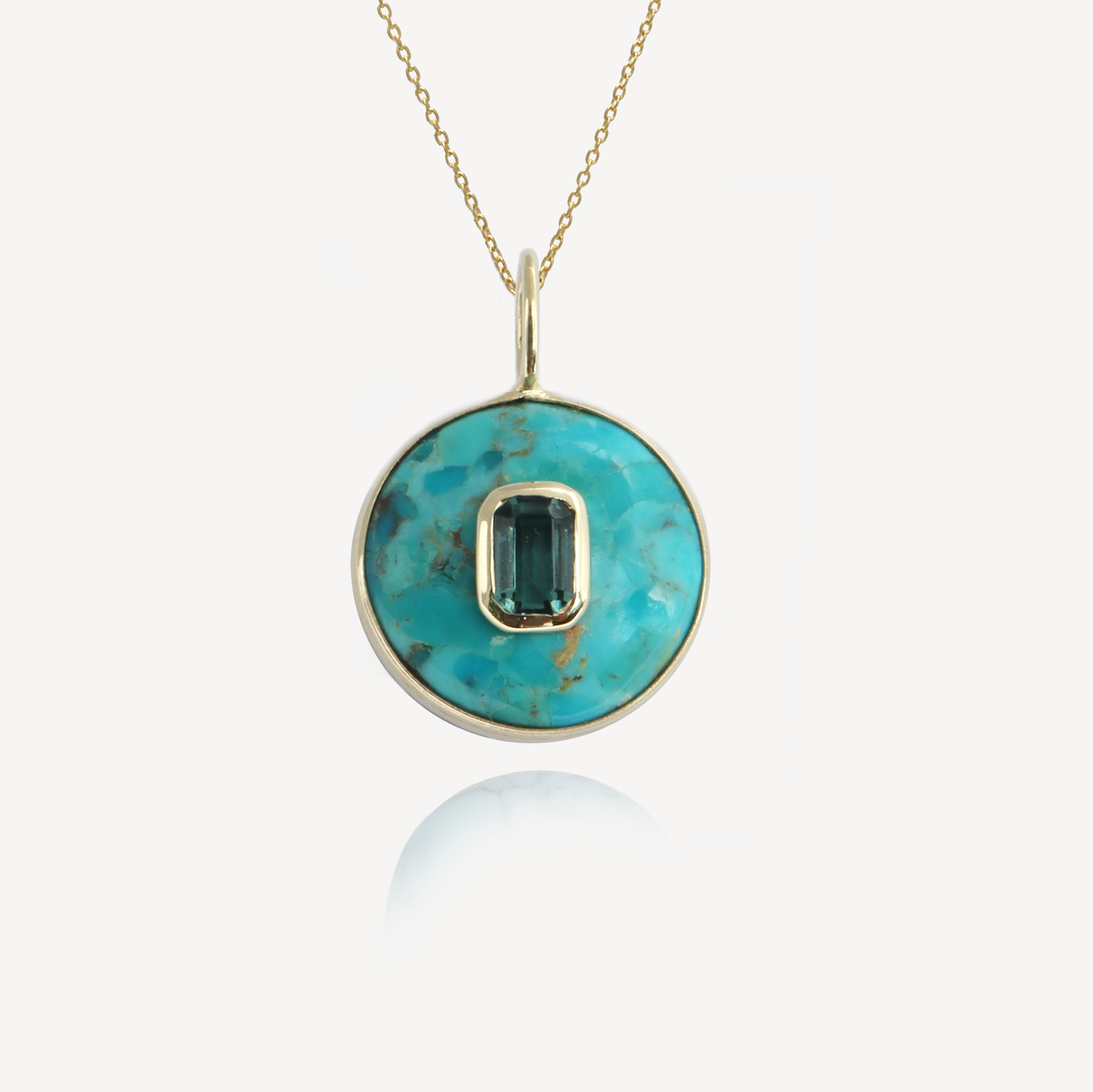 Medium Amie Turquoise with London Blue Topaz Pendant