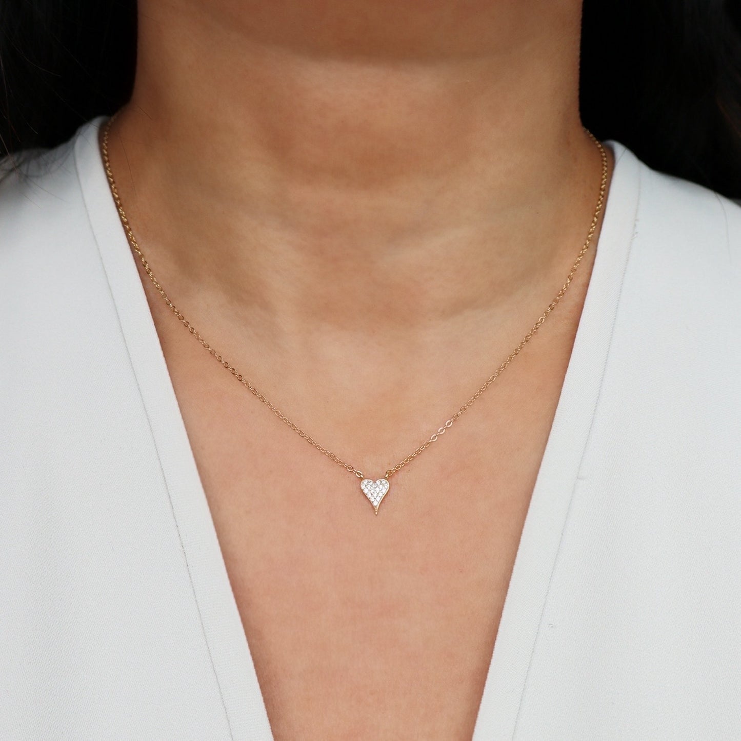 Pave Heart and Soul Chain Necklace