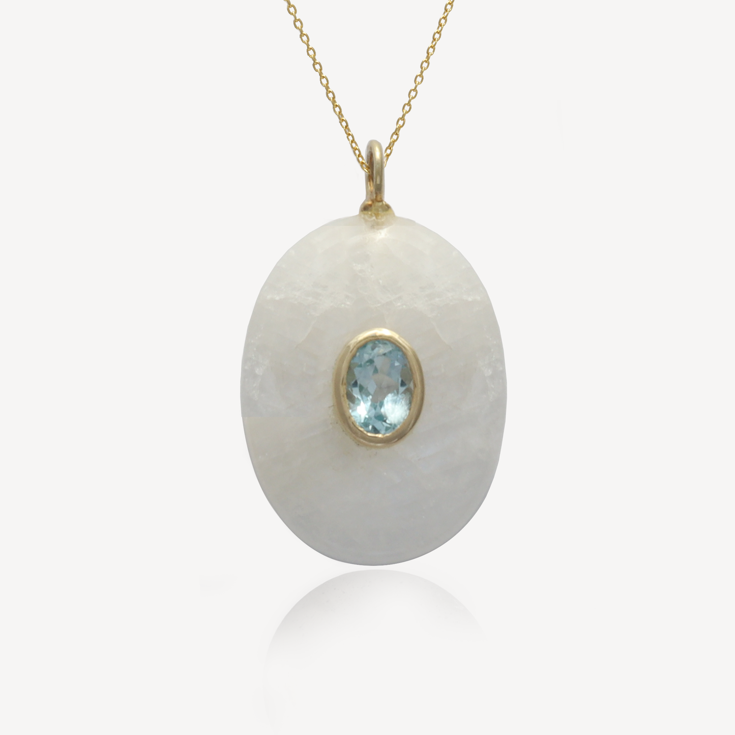 XL Ciel Moonstone with Blue Topaz Pendant