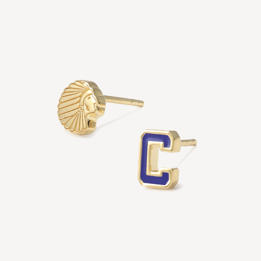 Caldwell Letterman Stud Earrings