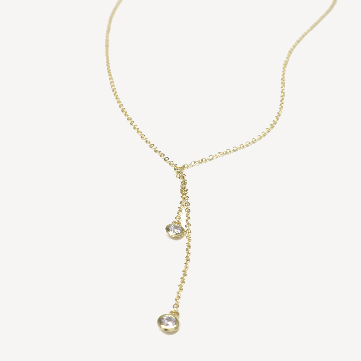 Hazel Double Bezel Y-Necklace