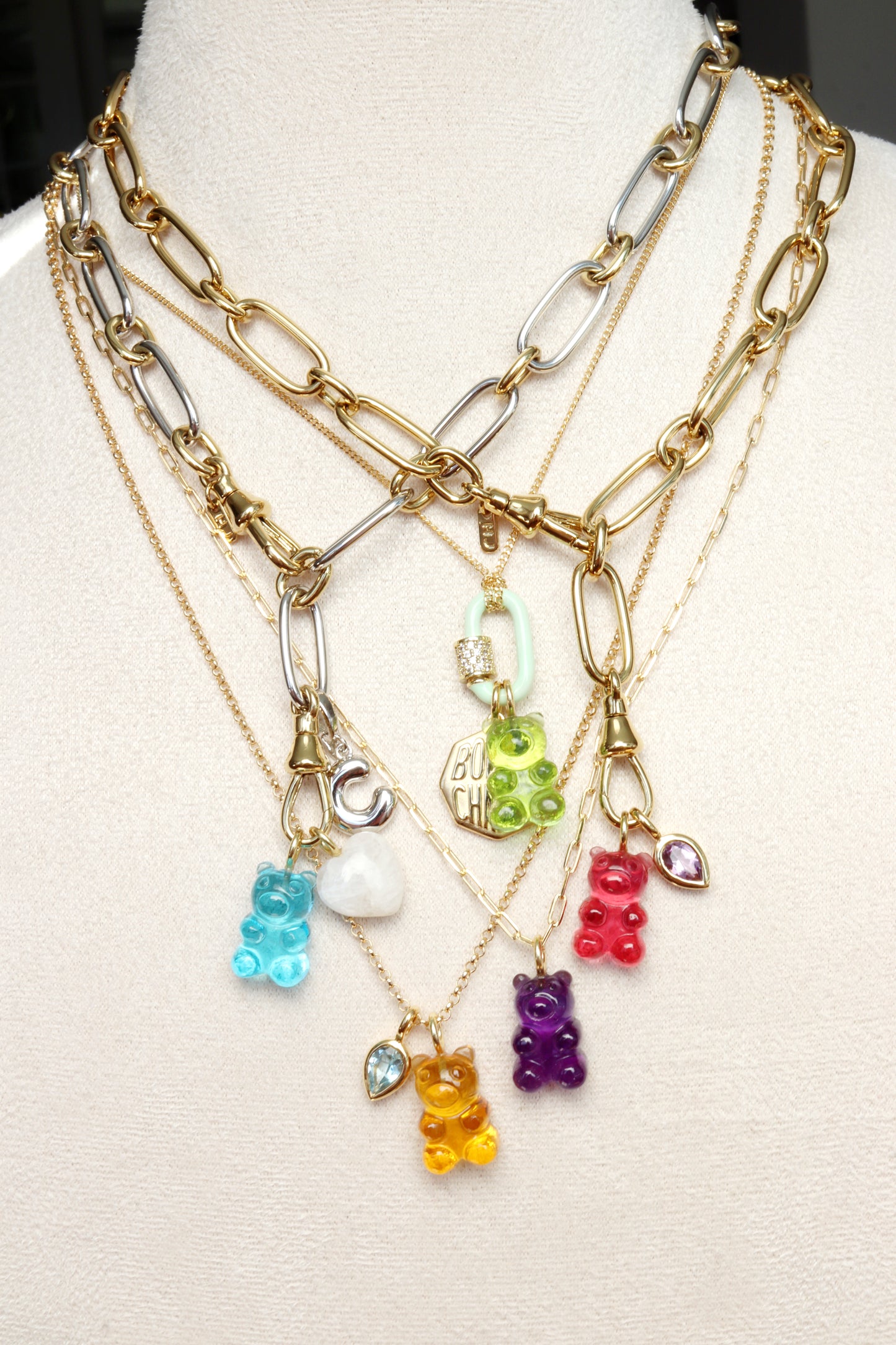Berry Quartz Gummy Bear Necklace