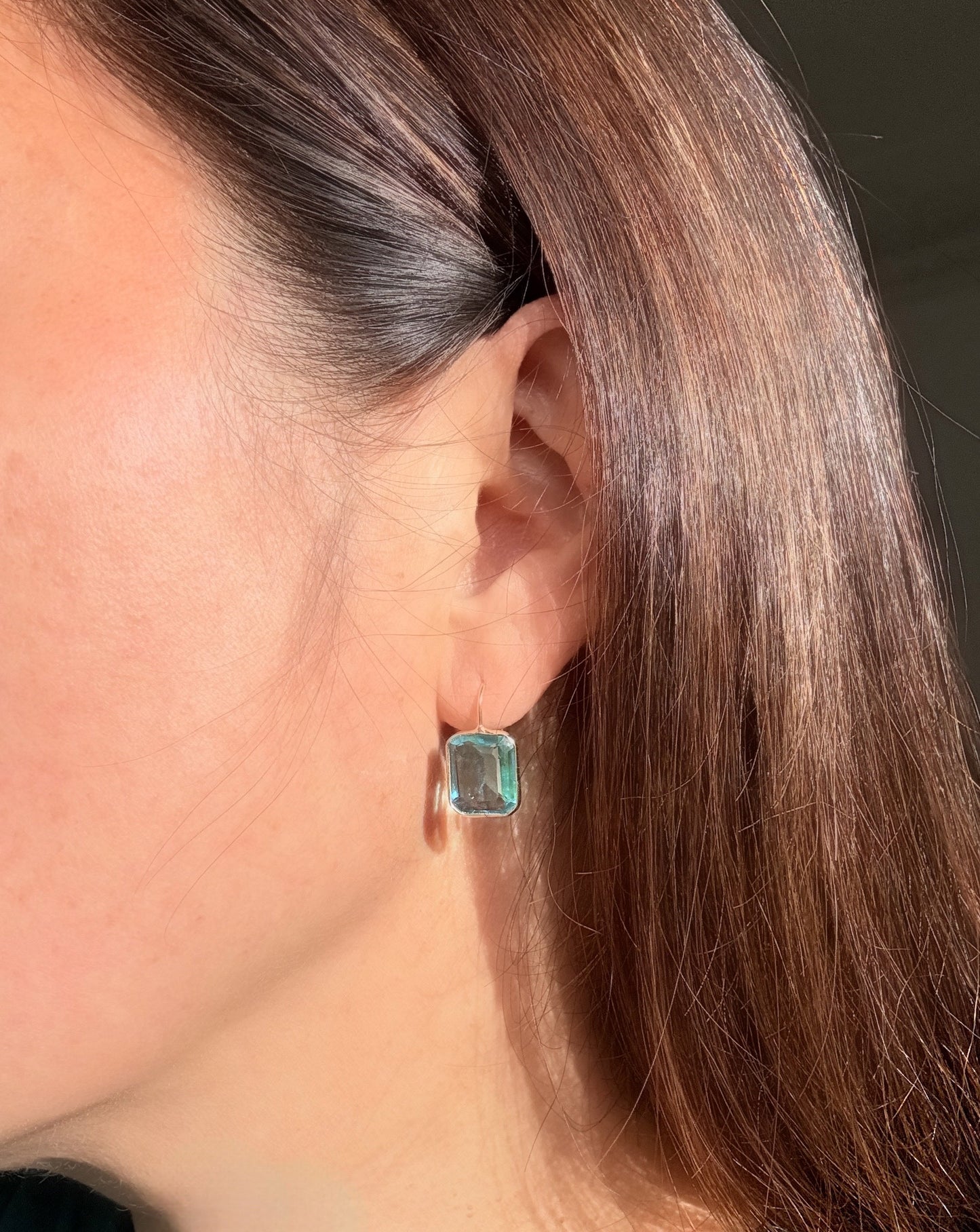 Small Gemma Blue Hydro Quartz Drop Earrings