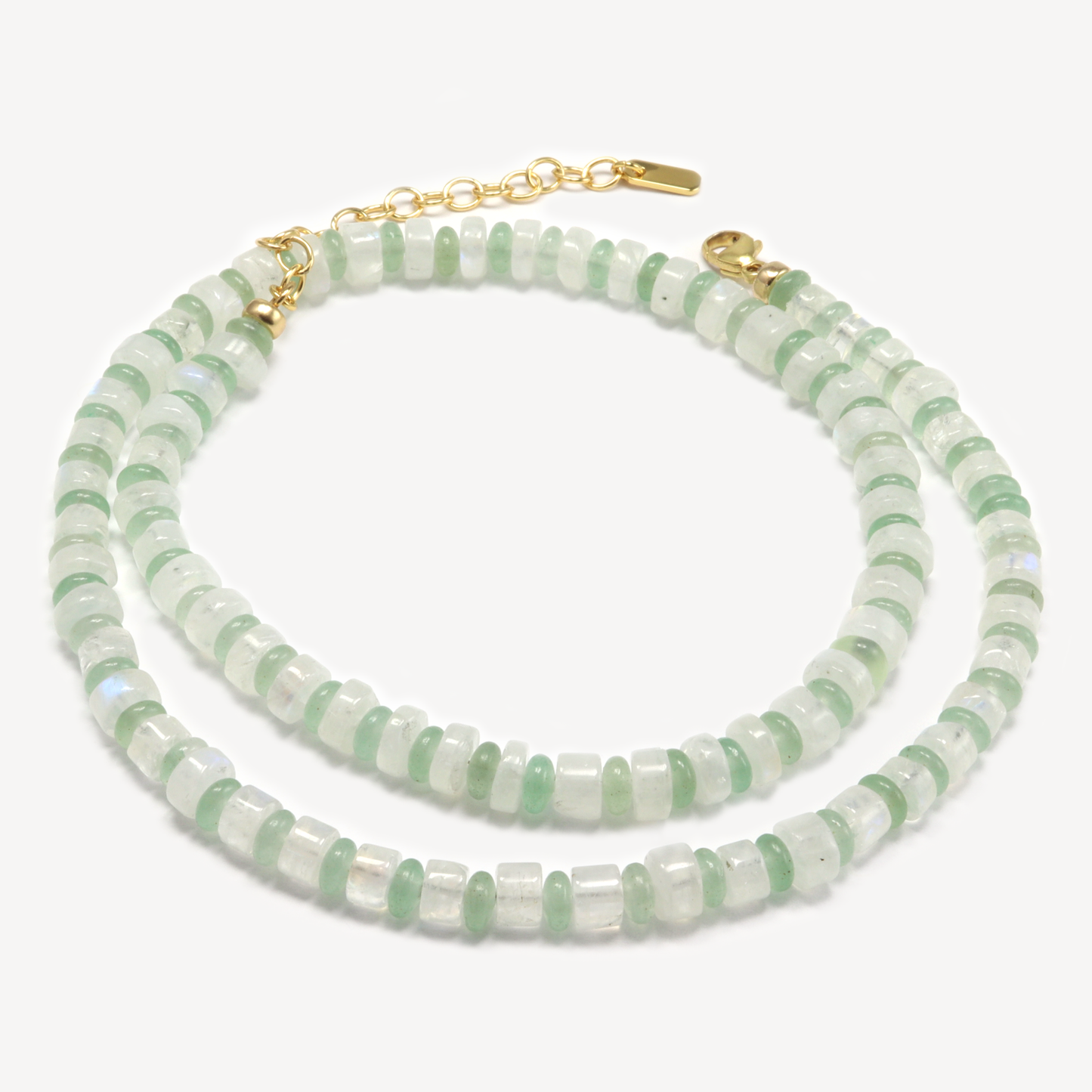 Rainbow Moonstone and Green Aventurine Necklace