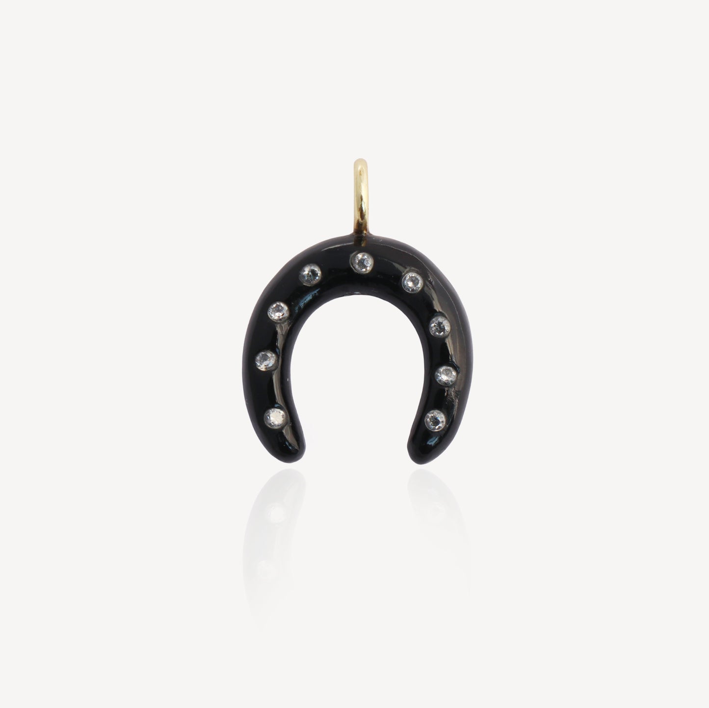 Black Onyx Lucky Horsehoe Pendant
