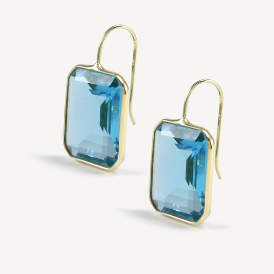 Large Gemma Blue Hydro Quartz Drop Earrings