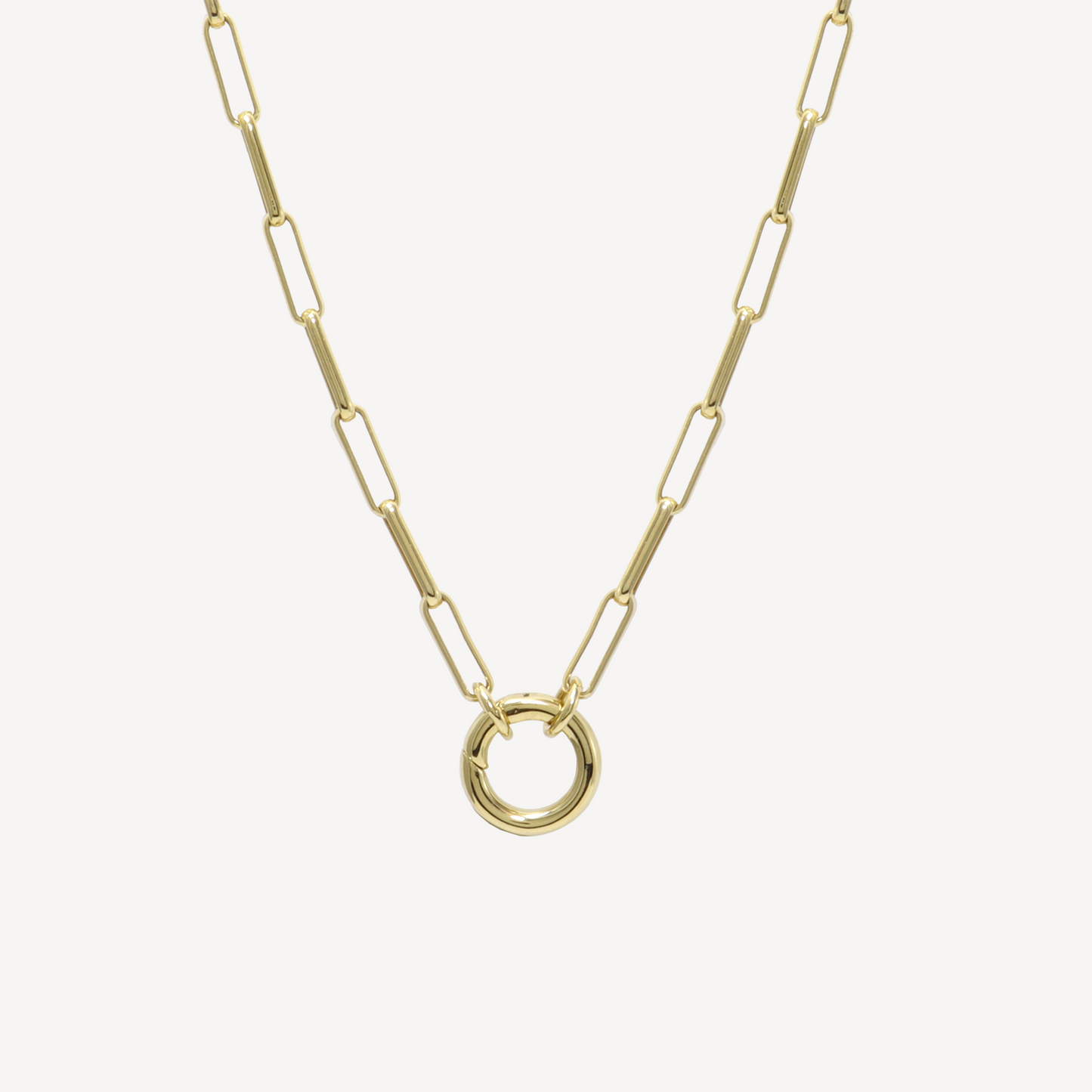 Gold Paperclip Lifesaver Necklace