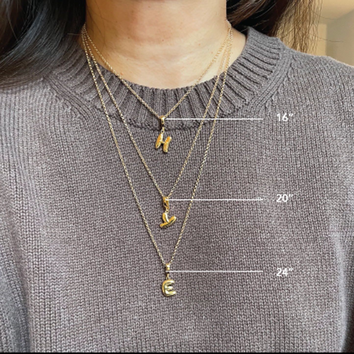 Silver Cloud Initial Necklace