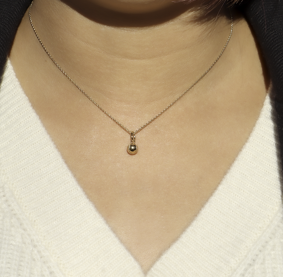 Gold Mae Mini Baseball Necklace
