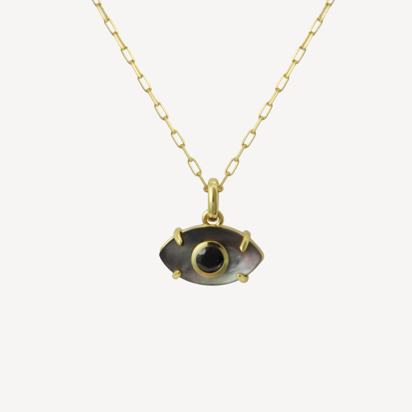 Maeve Black Mother of Pearl Evil Eye Necklace