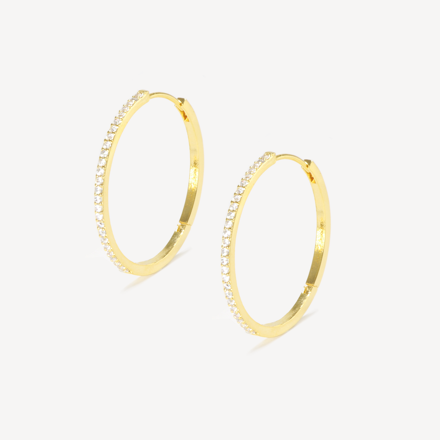 Gold Maya Pave Hoop Earrings