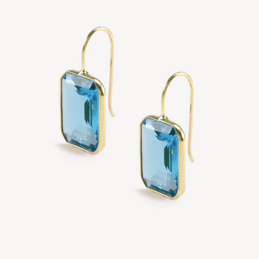 Medium Gemma Blue Hydro Quartz Drop Earrings