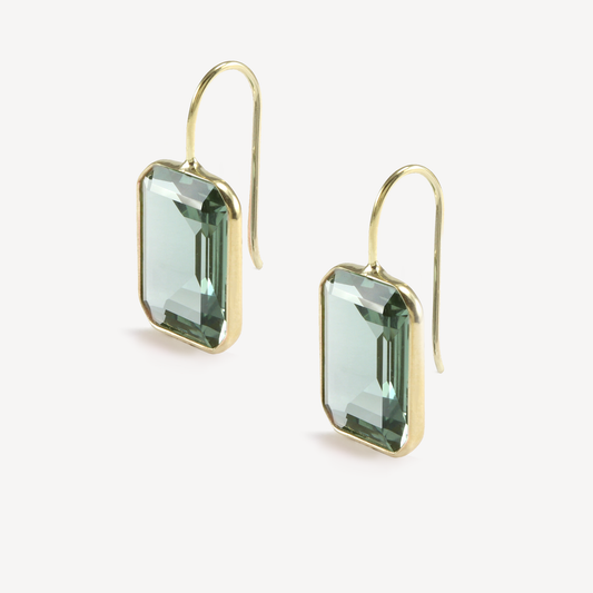 Medium Gemma Green Hydro Quartz Drop Earrings