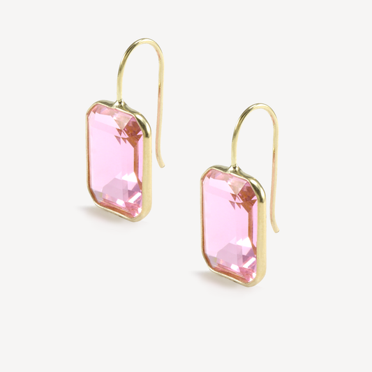Medium Gemma Pink Hydro Quartz Drop Earrings