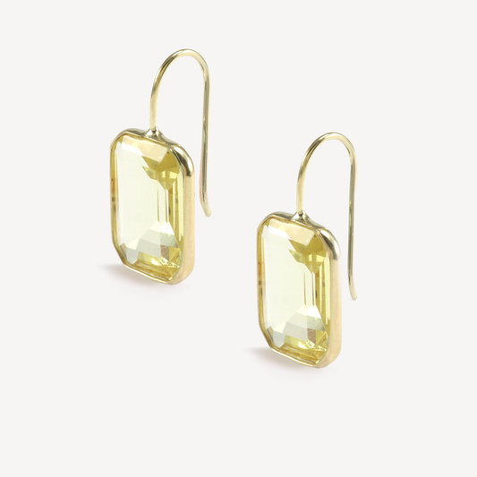 Medium Gemma Lemon Hydro Quartz Drop Earrings
