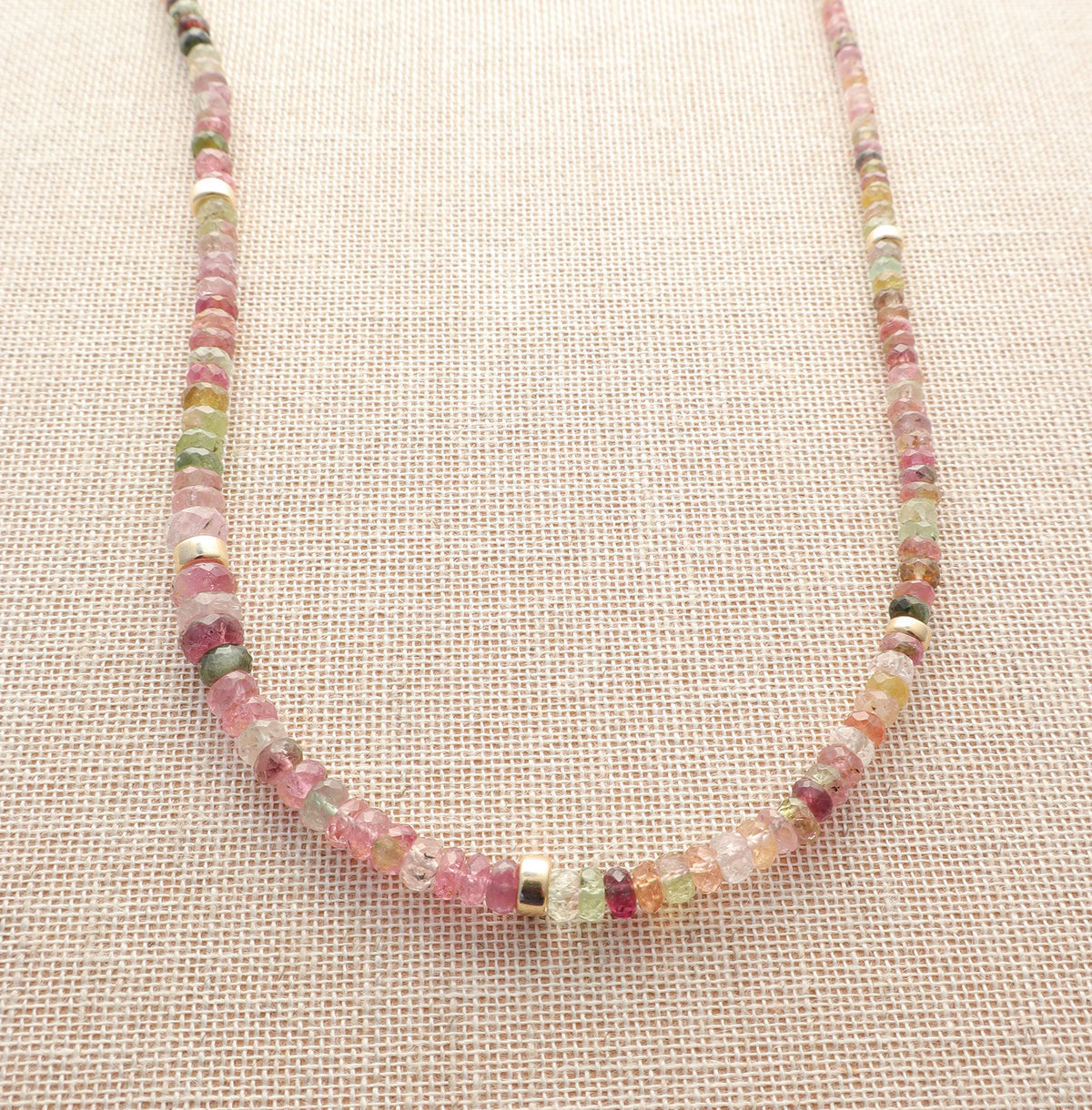 Multi Tourmaline Beaded Necklace