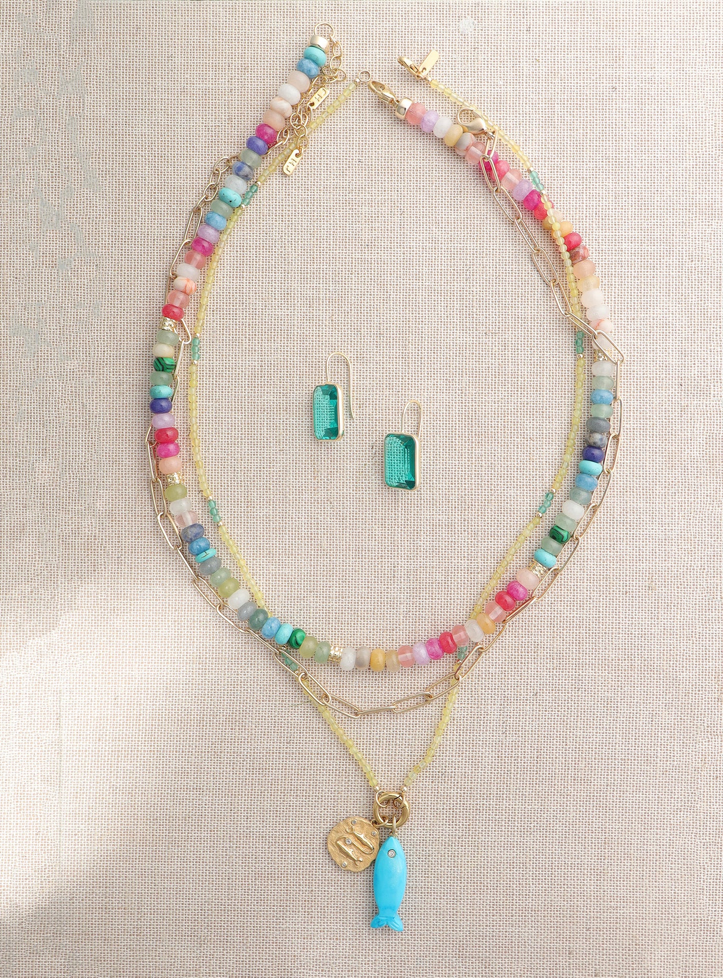 Prism Petite Rainbow Beaded Necklace