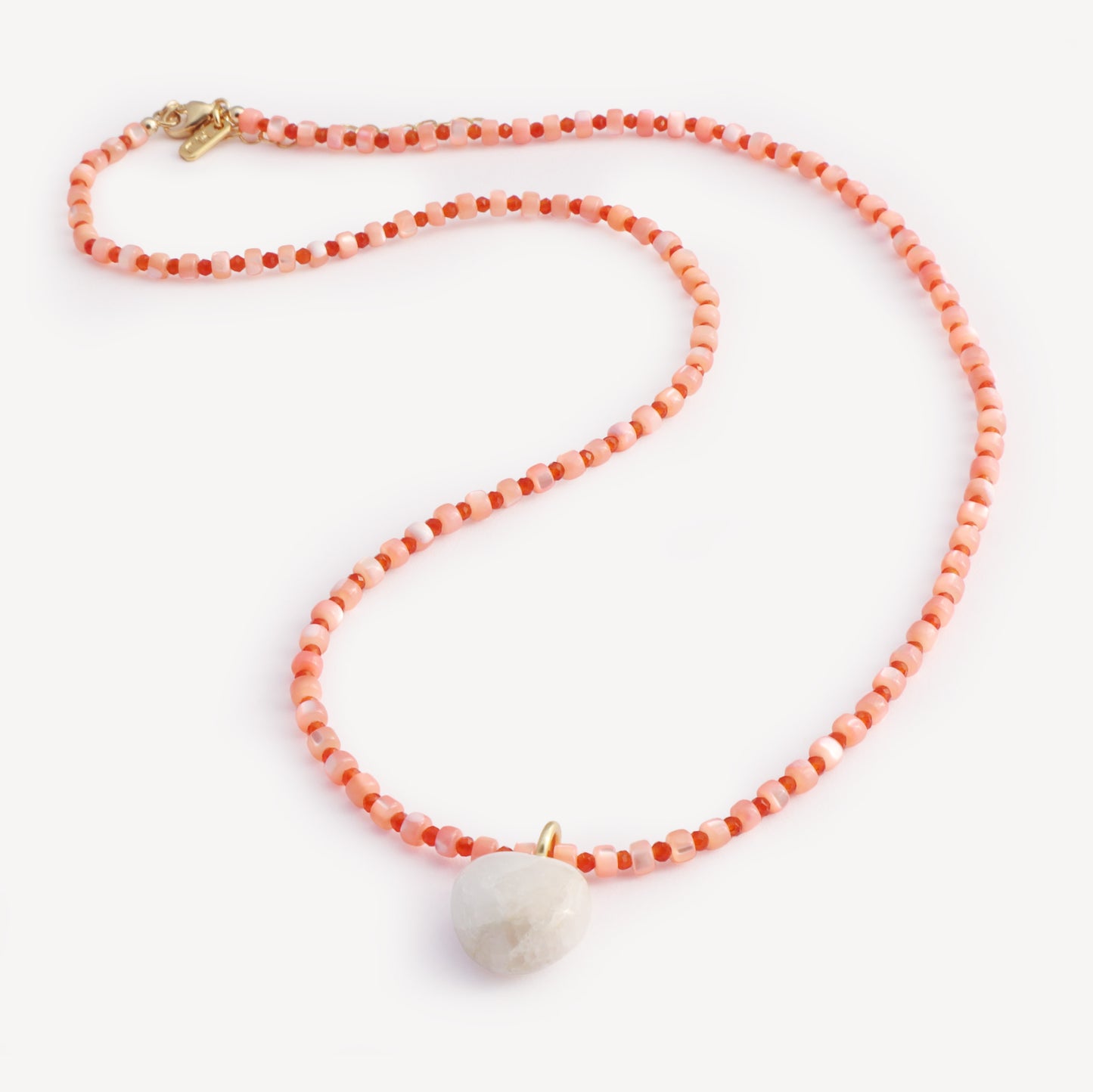 Palma White Moonstone Heart Necklace