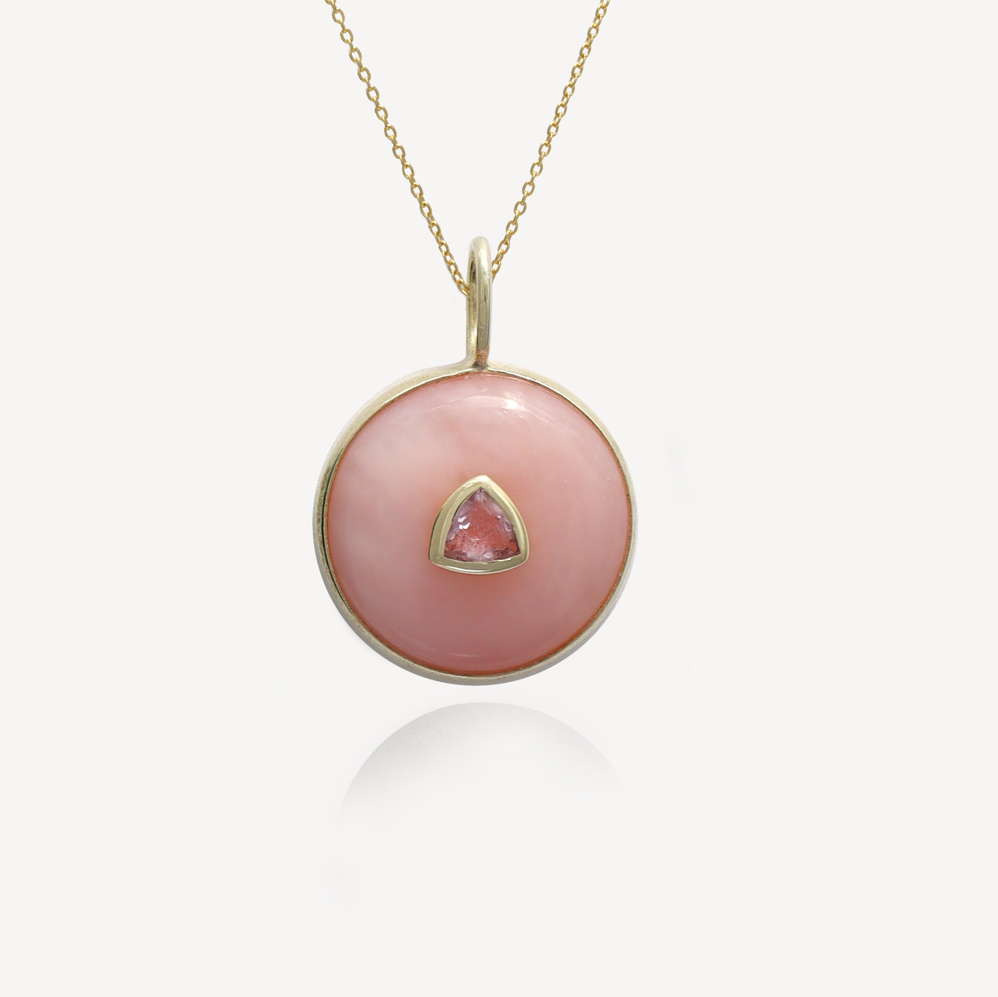 Medium Amie Turquoise Pink Opal with Morganite Pendant