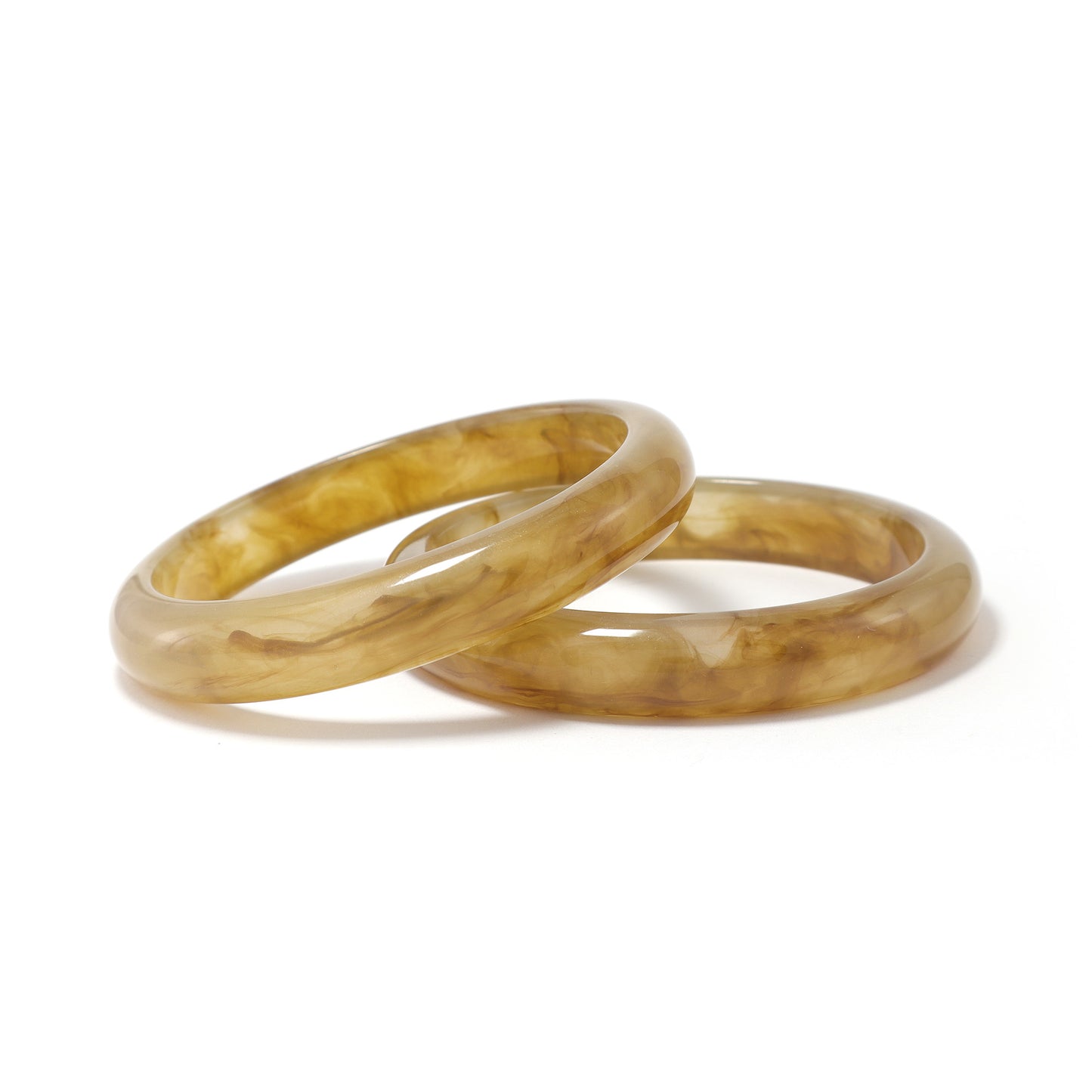 Acacia Marbled Resin Duo Bangle Set