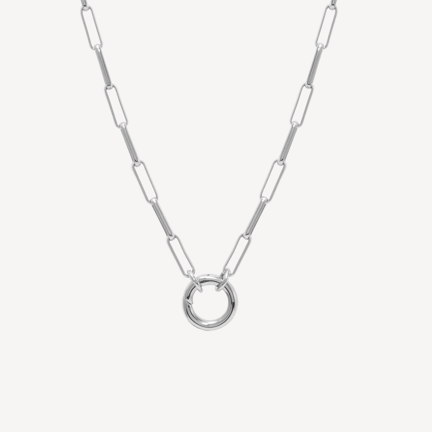 Silver Paperclip Lifesaver Necklace