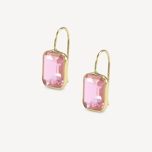 Small Gemma PInk Hydro Quartz Drop Earrings