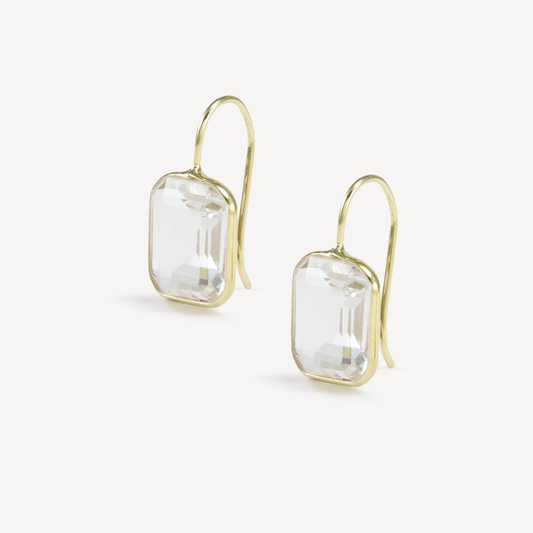 Small Gemma Clear Hydro Quartz Drop Earrings